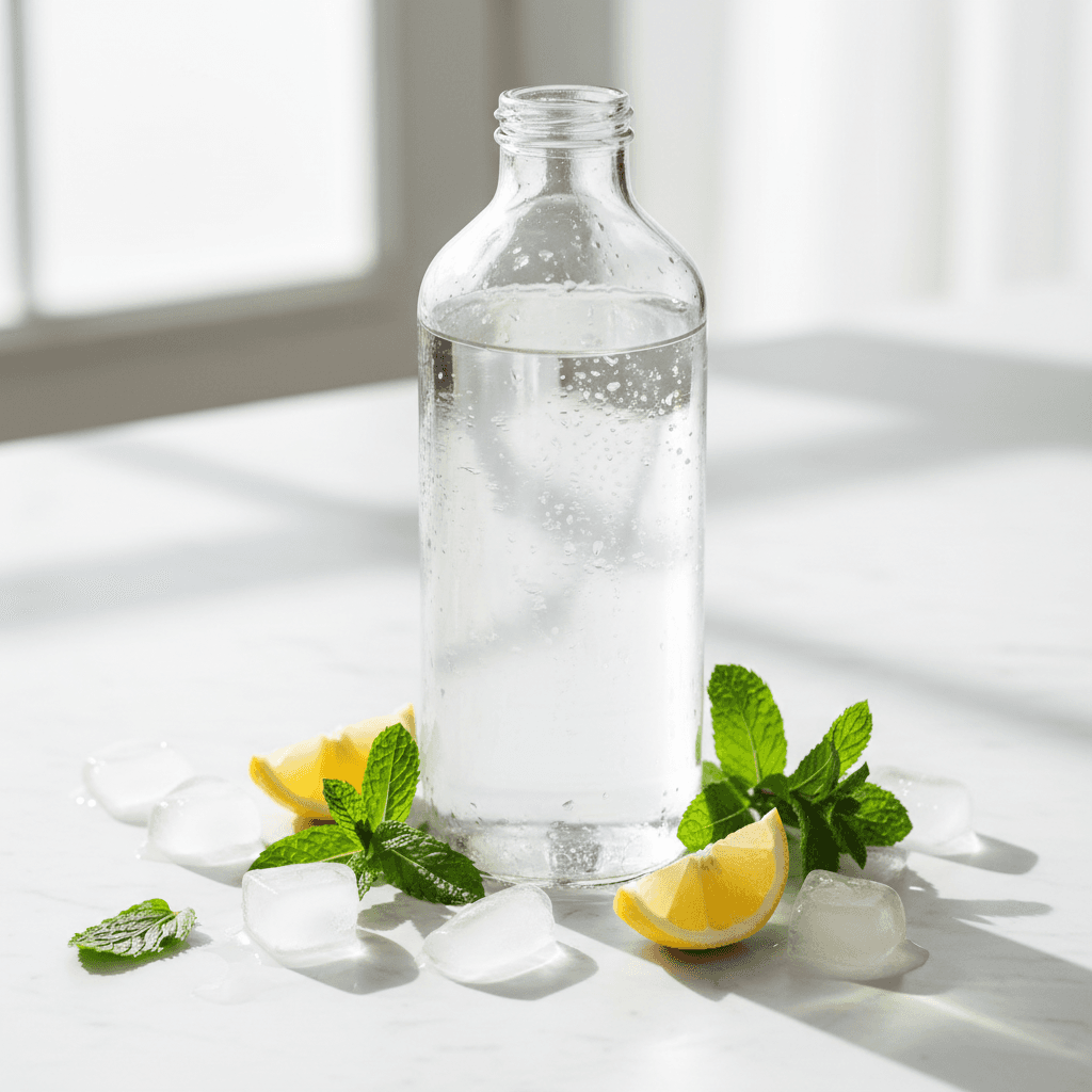 Reign Natural Mineral Water bottles displayed in professional setting